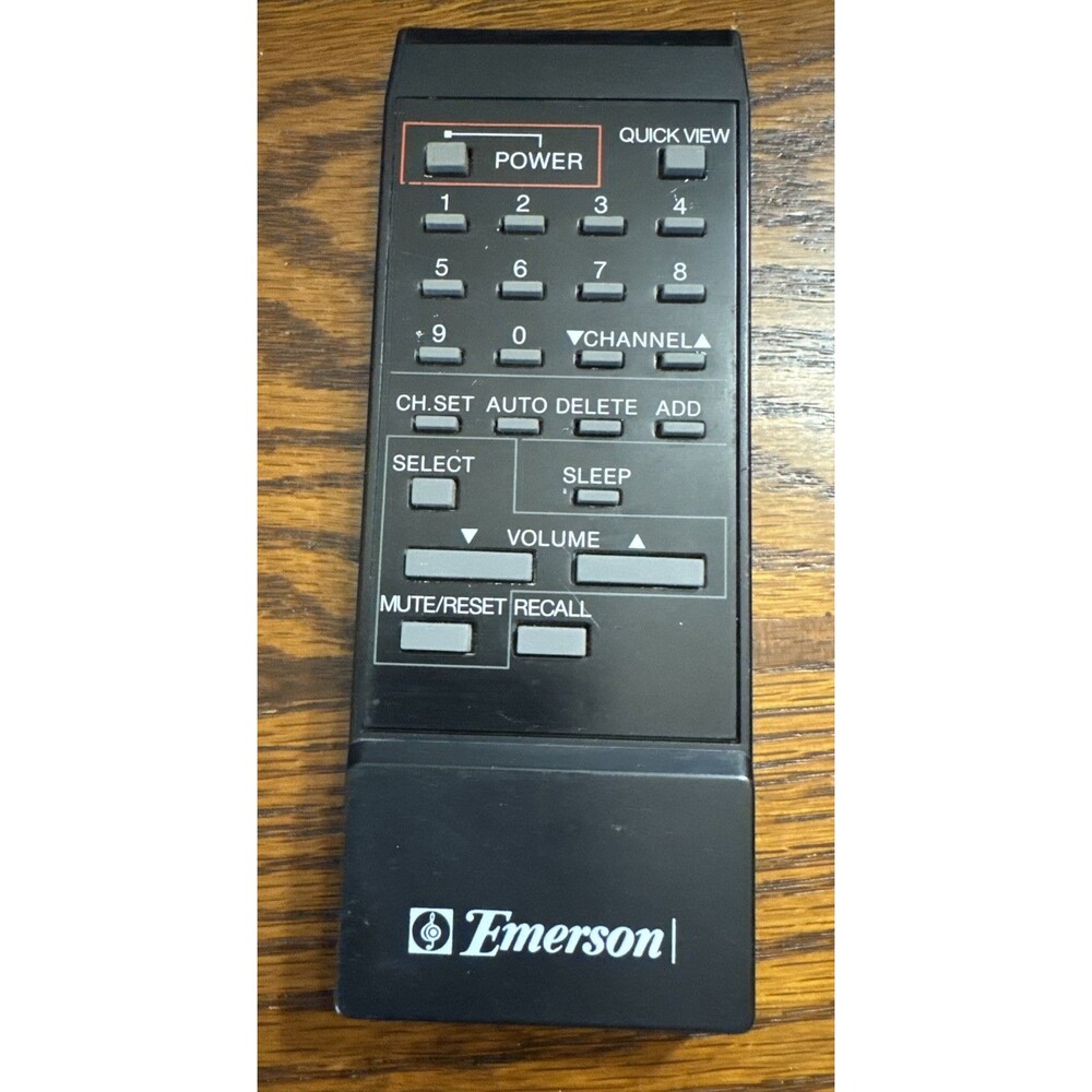Emerson TV Remote Control Black Model 076M01216A 24 Key Button Vintage